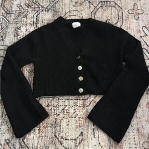 H&M Cropped Black Cardigan